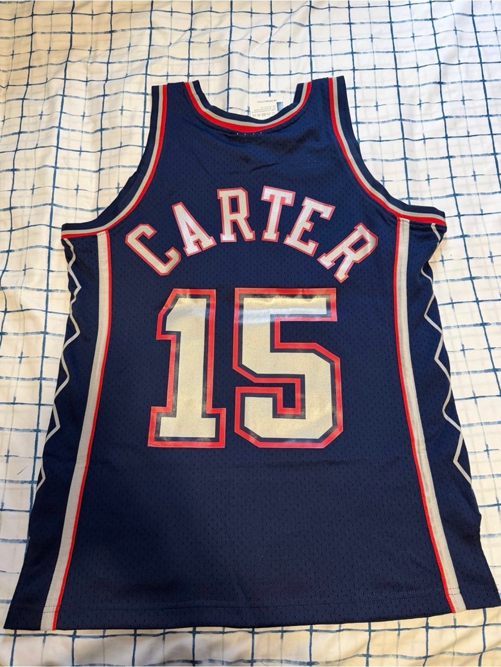 Vince Carter Mitchell & Ness Navy New Jersey #15 Hardwood Classics Jersey - Picture 2 of 2